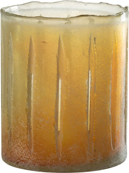 J-Line kaarshouder Strepen - glas - geel - small