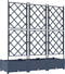 vidaXL - Tuinplanter - met - Trellis - 3 - stuks - Grijs - 120x40x125,5 - cm