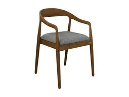 hsm collection – modena eetkamerstoel – teak & grijs – 55 × 41 × 78 cm