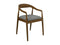 hsm collection – modena eetkamerstoel – teak & grijs – 55 × 41 × 78 cm