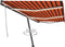 vidaXL - Luifel - handmatig - uittrekbaar - met - LED - 600x300 - cm - oranje - en - bruin