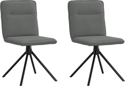 vidaXL - Eetkamerstoelen - 2 - st - stof - donkergrijs
