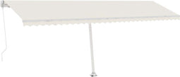 vidaXL - Luifel - handmatig - uittrekbaar - met - LED - 600x300 - cm - crèmekleurig