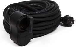 Benson Neopreen 10 meter verlengsnoer - Kabel met twee stopcontacten met klep Max 3500 watt