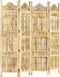vidaXL - Kamerscherm - 4 - panelen - handgesneden - 160x165 - cm - massief - mangohout