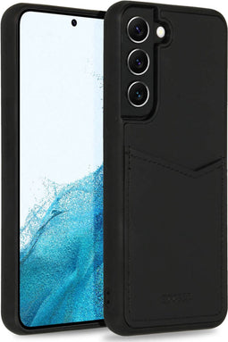 Accezz Samsung Galaxy S22 - Back Cover - Premium Leather Card Slot - Zwart