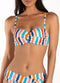 Cyell Felicidade - Bikinitop Bandeau Voorgevormd met Beugel - Maat 36D - Wit/Blauw/Oranje