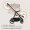 Lionelo Iva - Wandelwagen Premium - 360° Zwenkwielen met Vering - XXL Zonnekap UPF50 - Beige