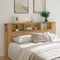 vidaXL - Hoofdbordkast - 200x18,5x102,5 - cm - bewerkt - hout - artisanaal - eiken