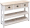 vidaXL - Dressoir - 108x30x76 - cm - massief - paulowniahout - wit - en - rbuin