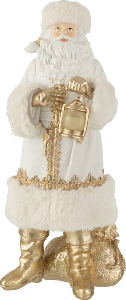 J-Line Kersthanger - polyester - wit/goud