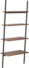 vidaXL - Ladderrek - met - 4 - schappen - 64x34x150,5 - cm - donkerbruin - en - zwart