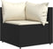 vidaXL - Tuinhoekbank - met - kussens - poly - rattan - zwart