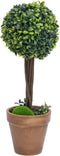 vidaXL - Kunstplanten - met - pot - 2 - st - buxus - bolvorming - 41 - cm - groen