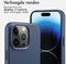Accezz iPhone 14 Pro - MagSafe Leather Backcover - Krasbestendig - Donkerblauw