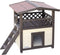 Kerbl DeLuxe - Kattenhuis - 4-seizoenen verwarmd - 88x57x77 cm - donkerbruin
