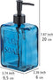 WENKO Zeepdispenser Pure Soap Glas blauw 550ml - Zeeppompje