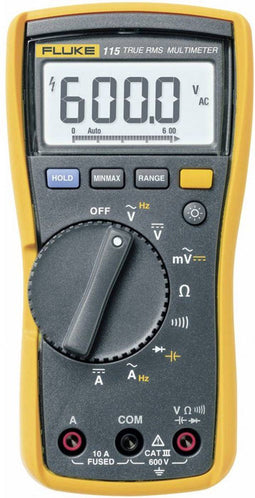 Fluke 115 Multimeter Kalibratie (ISO) Digitaal CAT III 600 V Weergave (counts): 6000