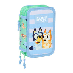 Pennenetui met 3 vakken Bluey Sisters Groen Water 12,5 x 19,5 x 5,5 cm 37 Onderdelen