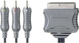 Bandridge VL7542 - Video kabel adapter - 1,5 m SCART (21-pin) 3 x RCA - Grijs