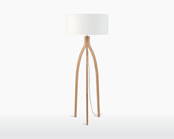 GOOD&MOJO Vloerlamp Annapurna - Wit/Bamboe - Ø60cm - Scandinavisch,Bohemian - Staande lampen voor Woonkamer - Slaapkamer