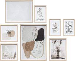 Atmosphera Poster kaders Abstract 8 stuks - - Glazen Frame Met abstracte foto's - Poster Print met Lijst