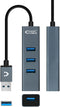 Nanocable 10.16.4402 - 4-Port USB Hub - USB 3.0 - Grijs