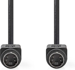 Nedis S-Video-Kabel - S-Video Male - S-Video Male - Vernikkeld - 480i - 2.00 m - Rond - PVC - Zwart - Envelop