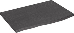 vidaXL - Wandschap - 60x40x2 - cm - behandeld - massief - eikenhout - donkerbruin