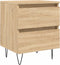 vidaXL - Nachtkastje - 40x35x50 - cm - bewerkt - hout - sonoma - eikenkleurig
