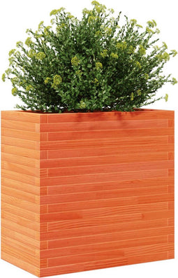 vidaXL - Plantenbak - 70x40x68,5 - cm - massief - grenenhout - wasbruin
