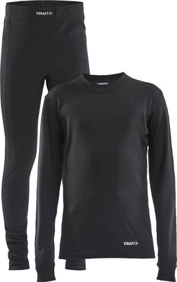 Craft Core Dry Baselayer - Thermoset Kids - Warm ademend shirt en broek - Zwart - Maat 146