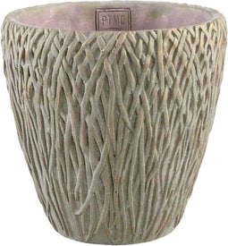 PTMD Eline Ronde Bloempot - H30 x Ø30 cm - Cement - Geel