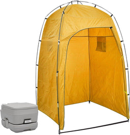 vidaXL - Kampeertoilet - met - tent - draagbaar - 10 - + - 10 - L