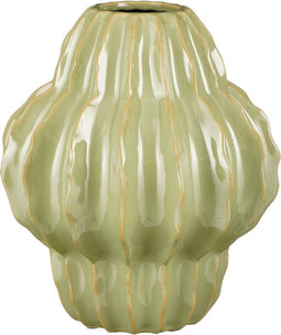 Mica Decorations Altea Vaas - Keramiek - H28 x Ø25 cm - Lichtgroen