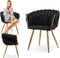Fluwelen cocktailstoel zwart - Gestoffeerd - Geweven - Spaans - 62x54x79cm