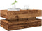 vidaXL - Salontafel - met - LED-verlichting - 90x50x40 - cm - oud - houtkleurig