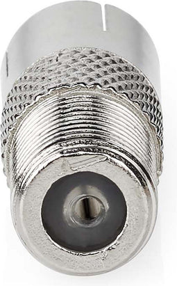 Nedis Satelliet- en Antenne-Adapter - F-Female - IEC (Coax) Female - Vernikkeld - 75 Ohm - Recht - Metaal - Zilver - 10 Stuks - Envelop