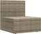 vidaXL - Tuinmiddenbank - met - kussens - poly - rattan - grijs
