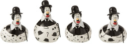 J-Line figuur Kip Chaplin - keramiek - wit/zwart - small - 4 stuks