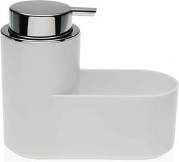2-in-1 zeepdispenser voor het aanrecht Versa Wit ABS polyestyreen (7,5 x 14,5 x 17 cm)