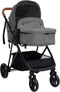 vidaXL - Kinderwagen - 2-in-1 - staal - lichtgrijs - en - zwart