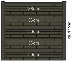 Tuindeco - Berton sleufpaal Reest antraciet tussenmodel 244 cm met kabeldoorvoer Tuindeco