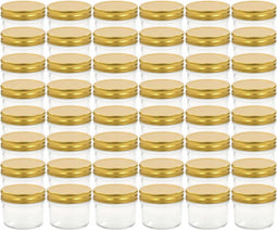 vidaXL - Jampotten - met - goudkleurige - deksels - 48 - st - 110 - ml - glas