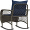 vidaXL - Tuinschommelstoel - met - kussens - poly - rattan - grijs