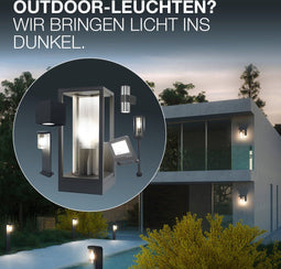 Ledvance Endura Classic Figo SQ - Wandlamp - IP44 met bewegingsmelder en daglichtsensor - Donkergrijs