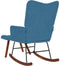 vidaXL - Schommelstoel - met - krukje - fluweel - blauw