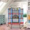 Coast Kindertrampoline - Ø 165 cm - Veiligheidsnet en Stalen Frame - Blauw/Rood