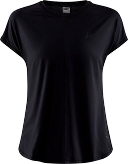 Craft Core Charge Rib Tee Dames - Sportshirt - Korte mouw - Zwart - M