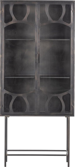 BePureHome Gracious Vitrinekast - Metaal - Zwart - 181x81x41